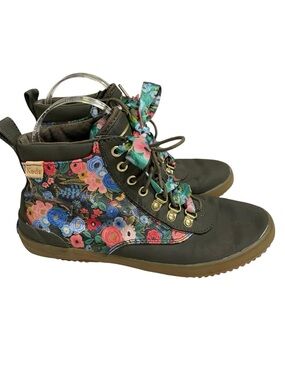 Anthropologie Keds Rifle Paper Garden Party Scout Weather Boots SZ 7 Waterproof